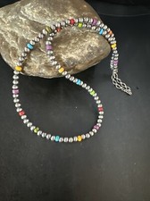 Multicolor 4mm Sterling Silver 16” Necklace 94316 picture