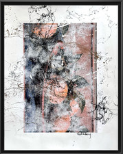 Rutenberg Original Signed Mixed Media Collage Art Painting 11x14 ON HEAVY PAPER picture