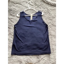 New Chico's Travelers Reversible Knit Tank Shell Top Women's Navy SZ 3 US XL picture