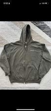 Carhartt Vintage Men's Olive Green Zip-Up Hooded Sweatshirt Size XL picture
