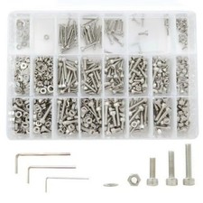 1080pcs M2 M3 M4 Hex Socket Head Screws Nuts Washers Case Kit Stainless Steel picture