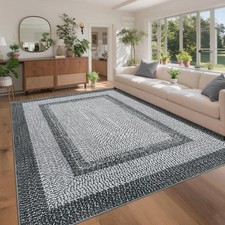GarveeHome Printed Rug Braided Pattern On It, Washable Rugs 5x7 Living Room Rug picture