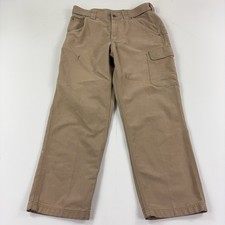Duluth Trading Co Pants Mens 36x32 Beige Canvas Cargo Workwear Utility CoolDry picture