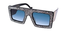 NEW ANNA-KARIN KARLSSON MOTHER BEEP SUNGLASSES SILVER OVERSIZED BLACK ICE picture