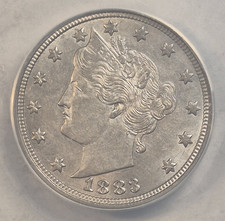 1883 5C ANACS AU 55 NO CENTS picture