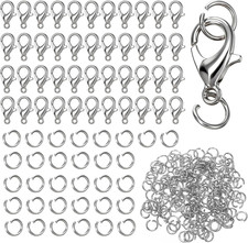 300PCS Stainless Steel Lobster Claw Clasps & Jump Rings for Jewelry Making picture