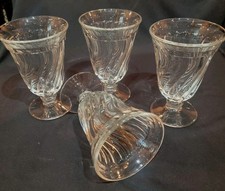 4 Fostoria COLONY Swirl Footed Iced Tea Glasses 5 3/4