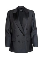 J.Crew Collection - Grey w/ Black Satin Lapel Blazer Sz 4 picture