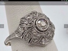 Vintage PLATINUM DIAMOND FANCY OPEN WORK RING—this is the one picture