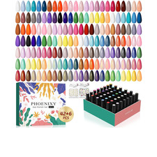 Gel Nail Polish Set 50 Pieces Colorful Gel Polish with Base Top Coat and Effects picture