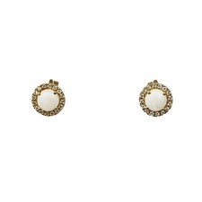 EFFY Women's 14k Yellow Gold, Diamond, Opal Stud Earrings picture