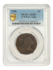 1795 1C PCGS AG03 (S-78, Plain Edge) - Flowing Hair Large Cent picture