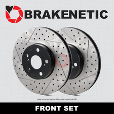 FRONT SET BRAKENETIC Premium Drilled Slotted Brake Rotors BNP33093.DS picture