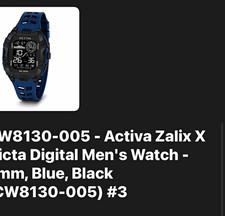 Activa Zalix Men’s Digital Quartz Watch 46mm Black/Blue Silicone 30m picture