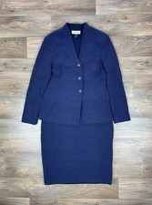 St. John Collection Vintage Knit Skirt Suit Set Women's Navy Blue, size 12 picture