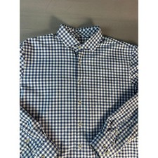 Johnnie-O Hangin Out Mens Large Blue White Gingham Long Sleeve Button Down Shirt picture