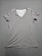 Lole Montreal Heather Grey Mesh Back V-Neck Athletic T-Shirt Women's Size S picture