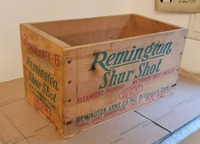 Vintage Remington Shur Shot Ammo Box WOOD CRATE hunting Fishing Gun Ammunition  picture