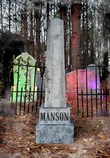 Evil Soul Studios Manson Obelisk Tombstone Halloween Prop Cemetery Headstone picture