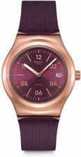 Swatch Women's Casual 42mm Quartz Analog Watch - Burgundy Story (Purple), YIG401 picture