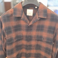 Uniqlo x JW Anderson Brown Plaid Brushed Cotton Open Collar Oversized Shirt (S) picture