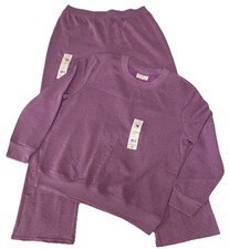 NWT Bobbie Brooks Loungewear Set Medium M Purple Heather Sweatshirt & Pants Cozy picture