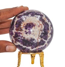80mm Natural Blue Amethyst Stone Sphere Healing Chakra Crystal Gemstone Decor picture