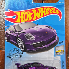 Hot Wheels Super Treasure Hunt Porsche 911 GT3 RS Purple Factory Fresh picture