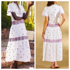 NEW Sundance Briella Embroidered Maxi Dress PXS Petite XS Floral Cottage Beach picture