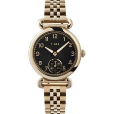 $185 MSRP | Timex Women’s Model 23 Gold Tone Black Dial Watch TW2T88700VQ picture