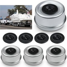 4PCS 2.72'' Trailer Axle Wheel Hub Dust Cap Trailer Bearing Dust Cap with 8 Rubb picture