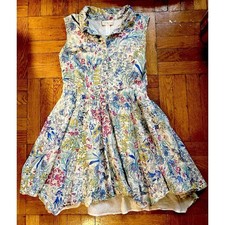 Project Alabama Dainty Floral Silk Cotton Fit Flare Dress Southern Cottagecore picture