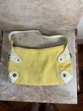 PETUSCO Shoulder Bag Leather Light Yellow Made in Spain Vintage Y2K  picture