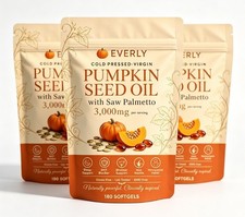 Everly Pumpkin Seed Oil with Saw Palme tto, 180 Softgels, Cold Pressed Pumpkin, picture