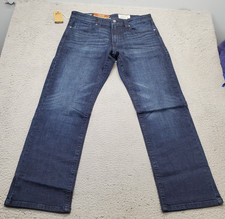 Axel Slim Boot Jeans Mens 32x32 Blue Denim Stretch Faded Whiskered Streetwear picture