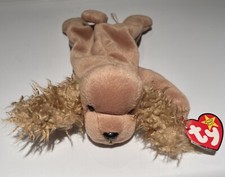 RARE RETIRED 1997 TY BEANIE BABY SPUNKY THE DOG WITH PE PELLETS/TAG ERRORS picture