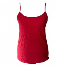 Red Primark Stretch Cami Vest Top Y2K Fitted Strappy 00s UK 12/14 picture