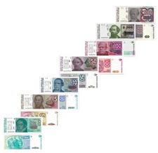 ARGENTINA SET 7 PCS 1 5 10 50 100 500 1000 AUSTRALES ND P 323 to 329 UNC picture