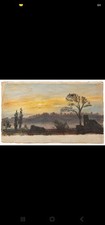 Antique Victorian Original Landscape Watercolor Dated May 23 1911 – 8x5 picture