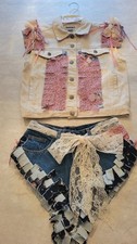 Vintage Daisy Duke Vest & Shorts Halloween/Country dance Costume 'NEW' picture