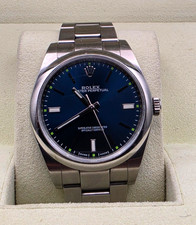 Rolex Oyster Perpetual 39mm Blue Dial Steel Bracelet Auto Chronometer Box Papers picture