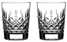 Waterford Lismore Set of 2 Double Old Fashioned Whiskey Glasses Cut Glass Crysta picture
