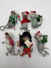 Vintage Annalee Mobilitee Christmas Mice Lot 6 Mouse Dolls 1965 1990s Xmas picture