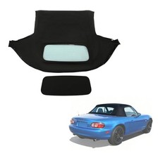 Convertible Soft Top Black Sailcloth Vinyl Heated Glass Window 1990-2005 Miata picture