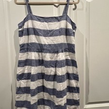 LOFT Blue and White Striped Dress picture