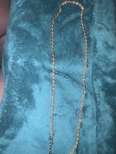 📿 VTG Retro Signed MONET Gold Tone Classic Twisted Rope Chain Necklace 18