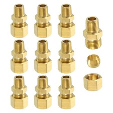 10 x Brass Pipe Fitting 5/16
