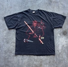 Vintage 90s Star Wars Darth Maul Grail Faded Movie Skate Tee picture