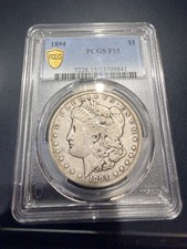 1894-P KEY DATE Philly Morgan Dollar PCGS F15 Low Mintage of 110,000   picture