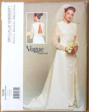 Vintage 1990s Vogue 1535 Designer Bridal Wedding Dress Pattern Size 12-16 Uncut picture